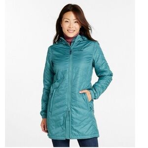 L.L.Bean XL Women's Fleece-Lined PrimaLoft Coat color Storm Teal New No Tag